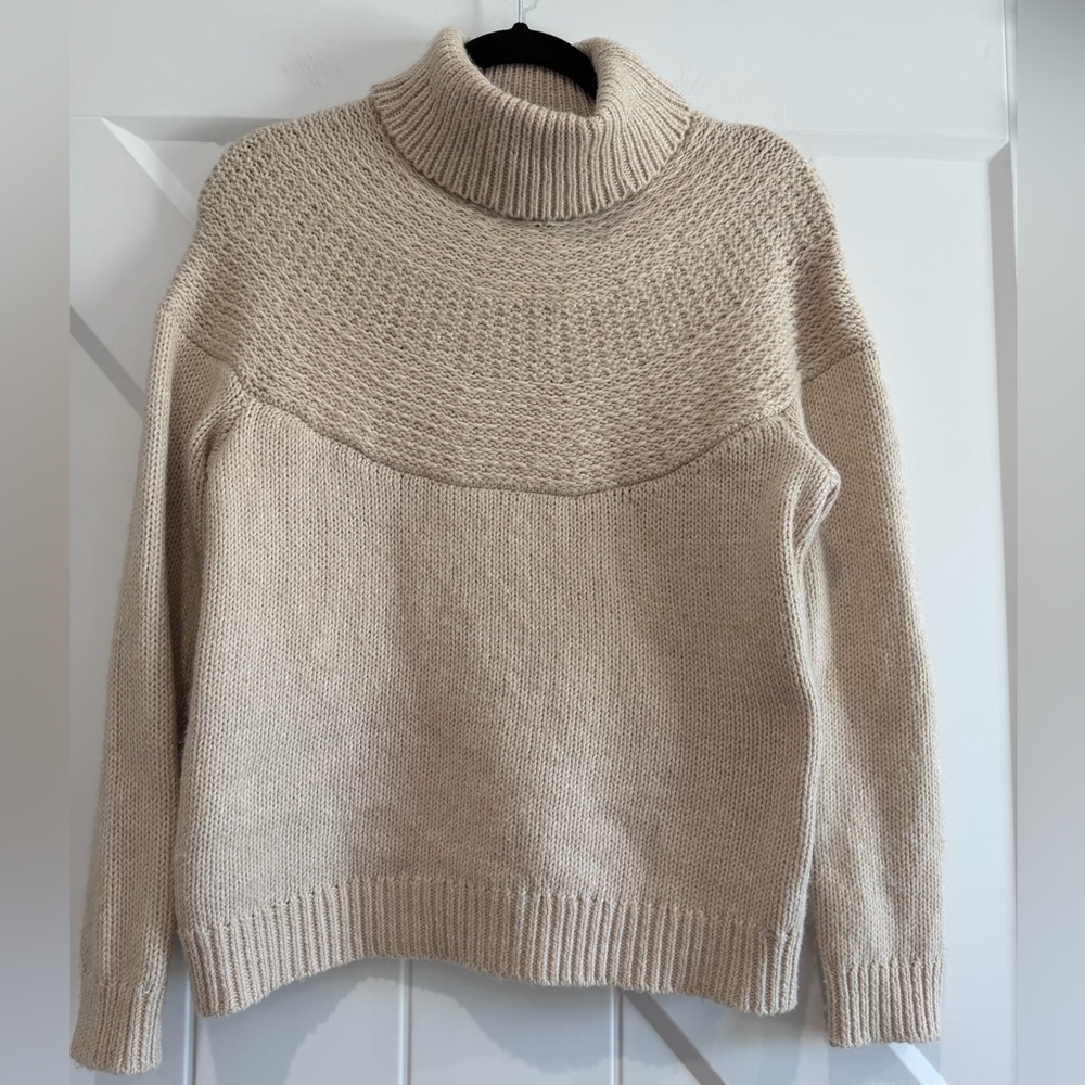 J. Jill Soft Knit Cowl Neck Sweater in Light Beige (SP)